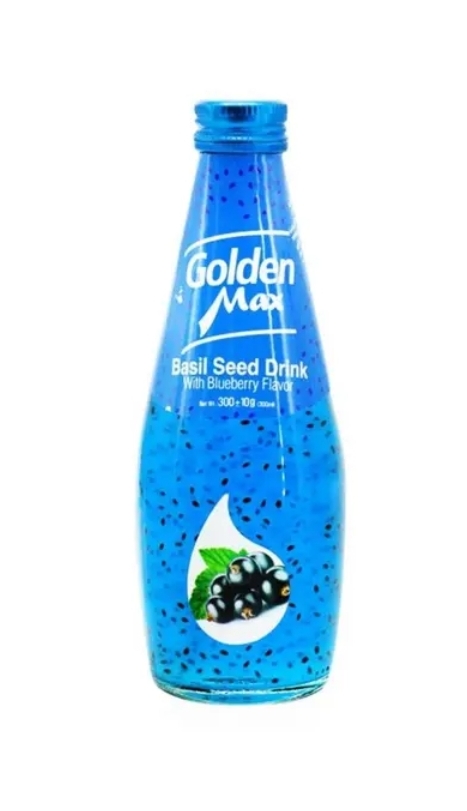 نوشیدنی بلوبری بذر ریحان 290ml گلدن مکس